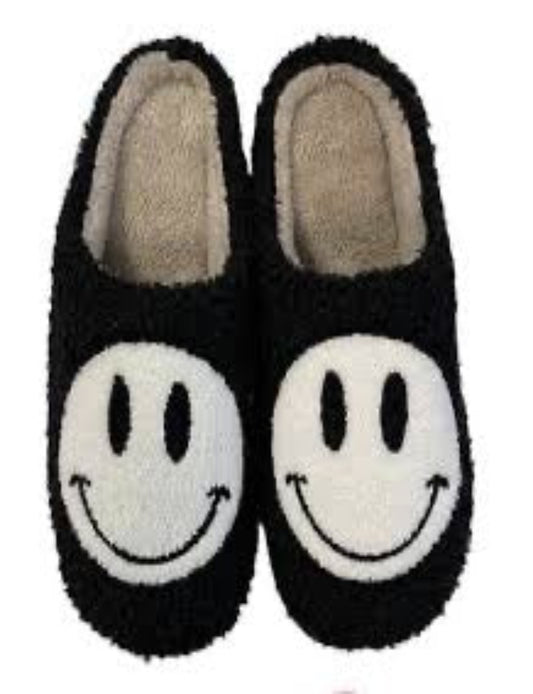 Smiley Face Slippers black