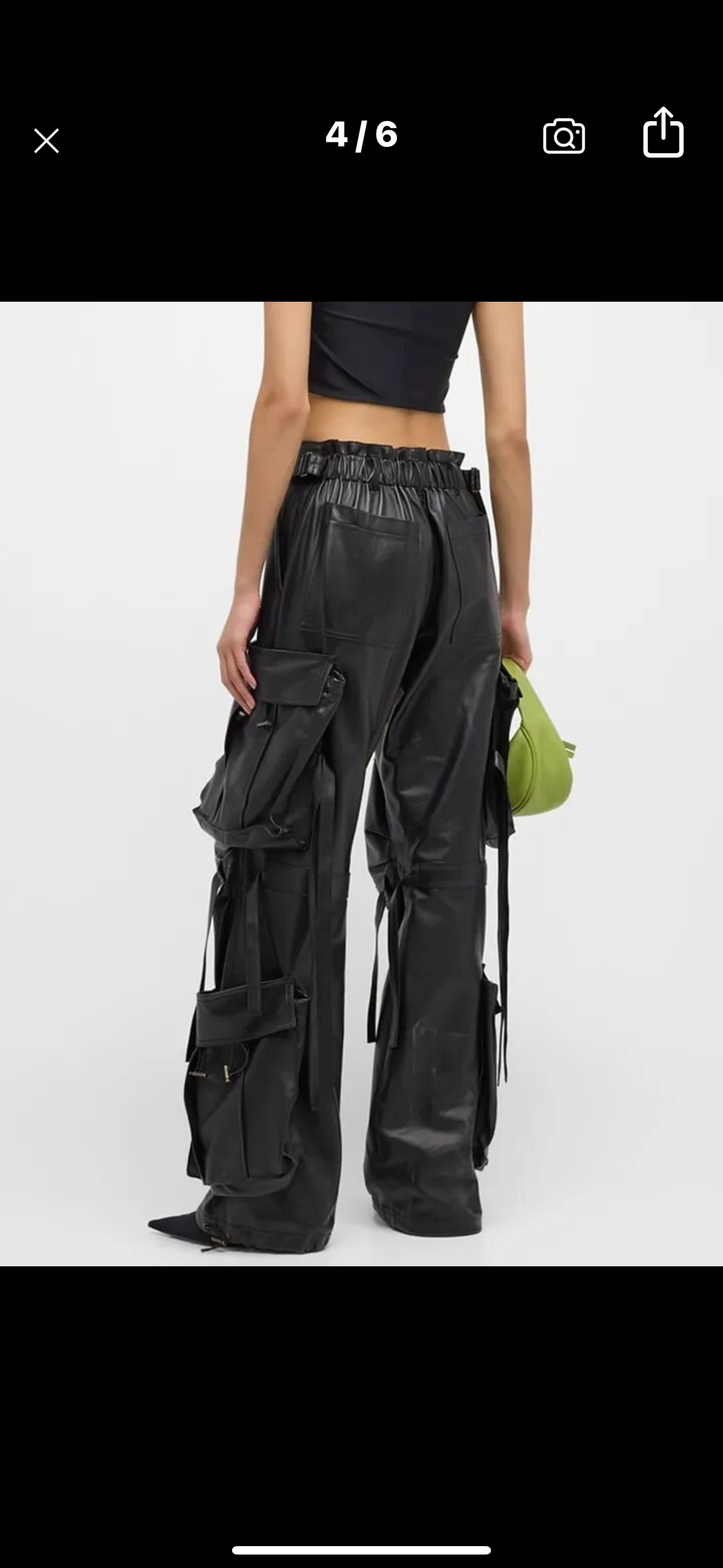 Cargo faux leather pants