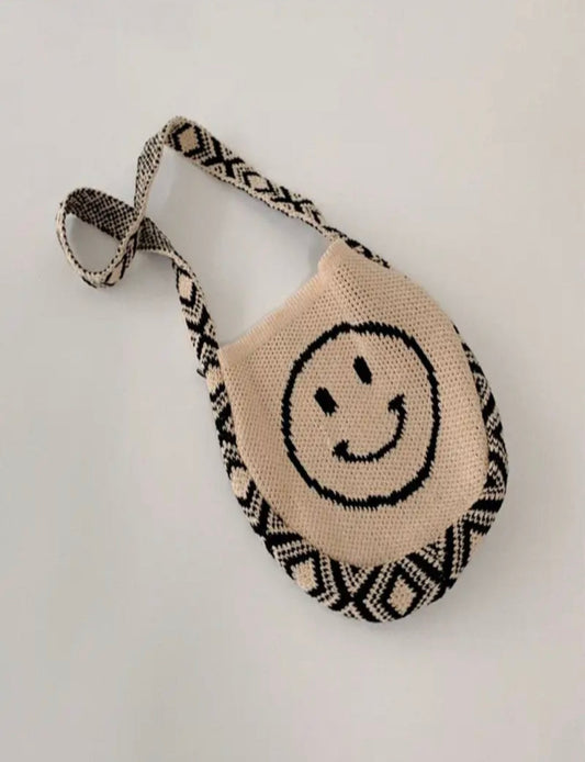 Mini Smiley Beach Bag black