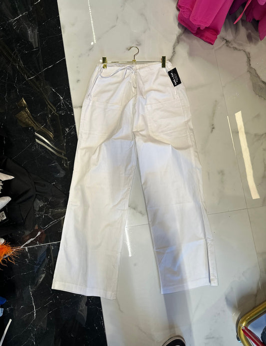 Cargo White Strap Pants white