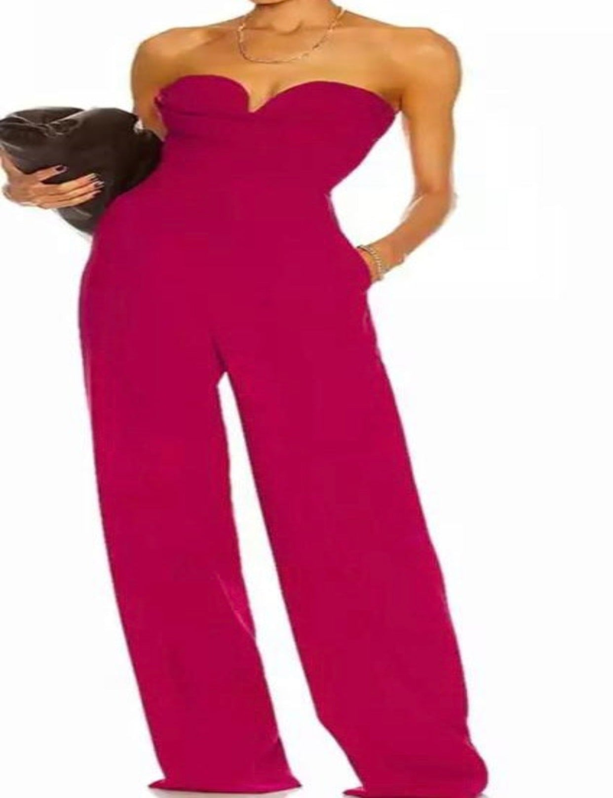 Gani Hot Pink Strapless jumpsuit