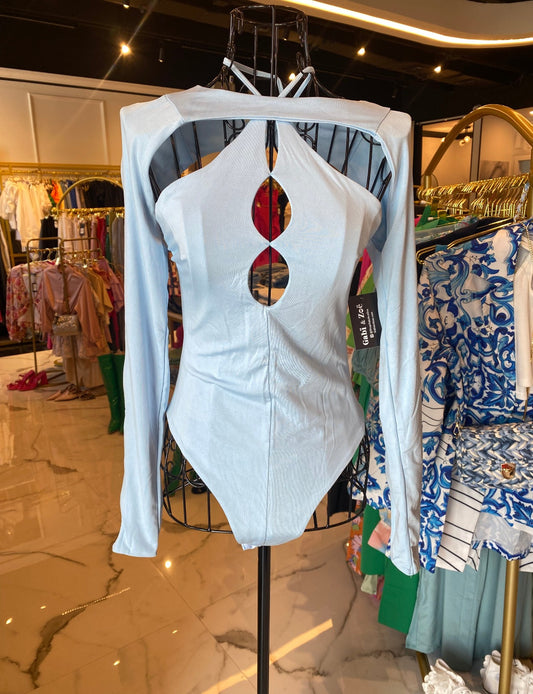 2 Piece Bodysuit With Sleeve babyblue